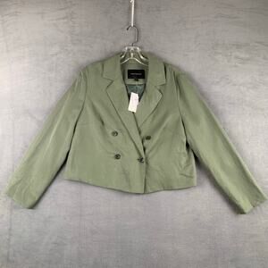 Banana Republic Green Double Breasted Blazer Jacket Size 8 NWT